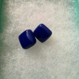 New Bold Blue Square Earrings